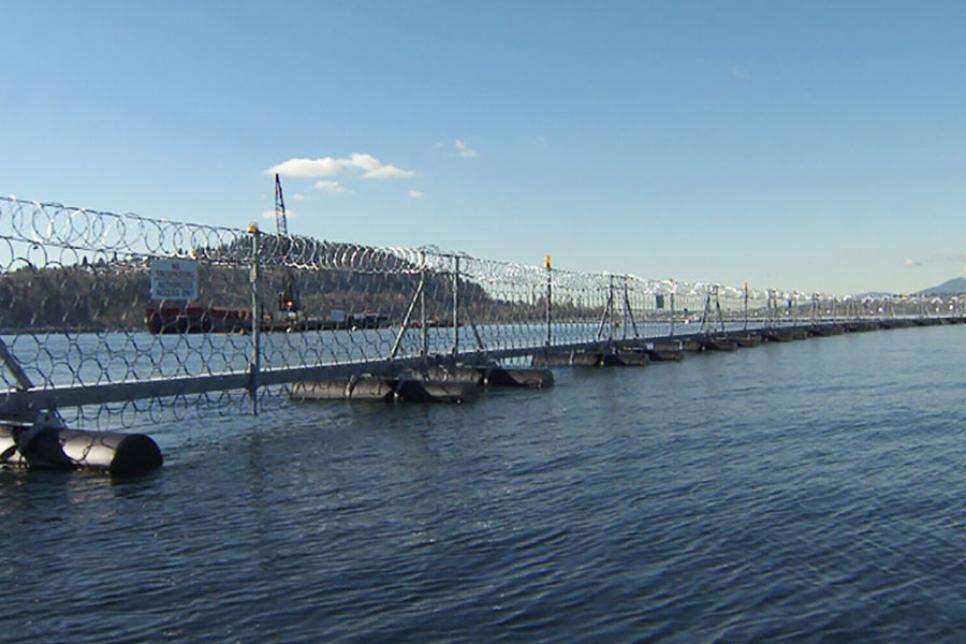 Плавучі загородження з колючого дроту