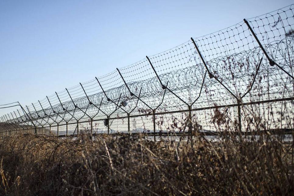 Колючий дріт на кордоні Північної та Південної Кореї