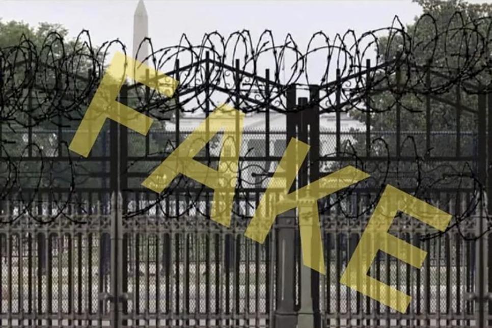 Колючая проволока вокруг Белого дома