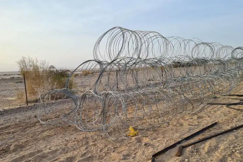 Колючий дріт на кордоні Ізраїлю з Йорданією