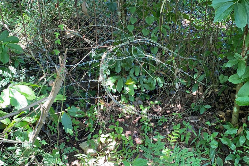 Колючая проволока на границе Таиланда с Малайзией