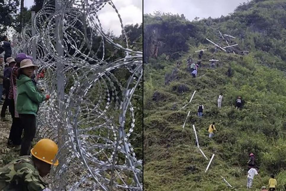 Огорожа з колючого дроту на кордоні Китаю з В'єтнамом